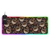 Coffee Cookies Sugar Wireless Charging Mouse Pad for Mobile Phone Extra Large Gaming Mousepad with 13 Lighting Modes Mouse Mat for Gaming MacBook PC Laptop Desk Office Home